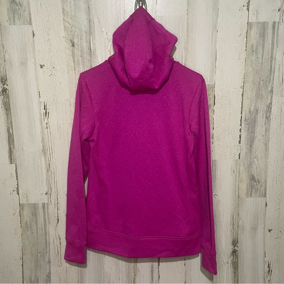 The North Face Vertical Spellout Logo Full Zip Hoodie Fuchsia Pink Purple size M - Picture 7 of 9